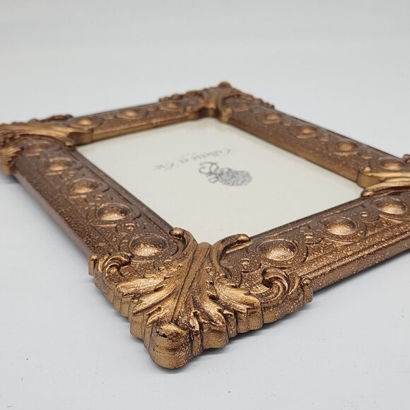 Vintage-Style Collette Et Cie Ornate Gold Picture Frame 5"x7" - Picture 8 of 10
